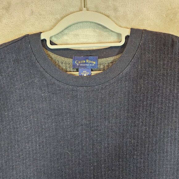 Club Room By Charter Club Mens XXL Dark Blue  Ribbed Knit Sweater Cotton Casual - Picture 7 of 10